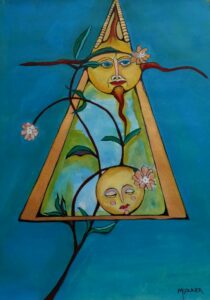 Blushing Bride, Symbolist, Dream Art, Fantasy, Sun and Moon, Vintage